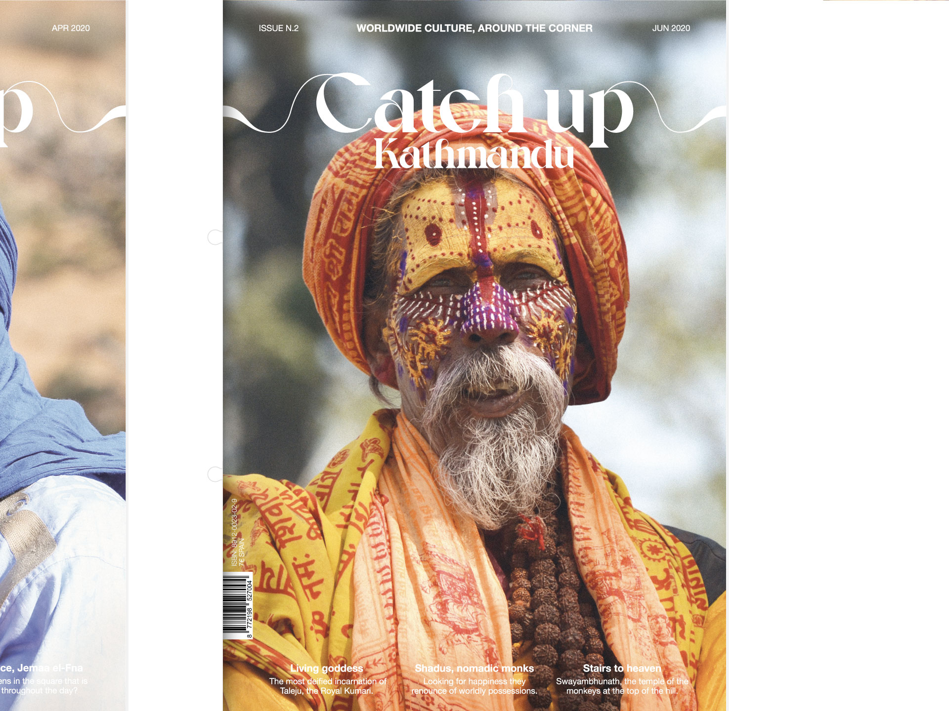 Diseño de portada para la revista Catch Up Mag.: Kathmandu. Editorial, magazine.